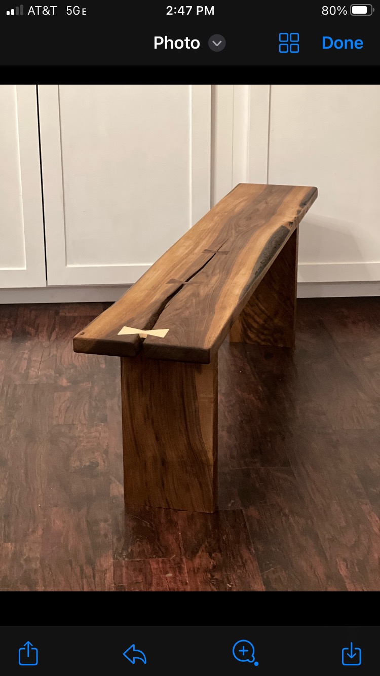 Live edge bench